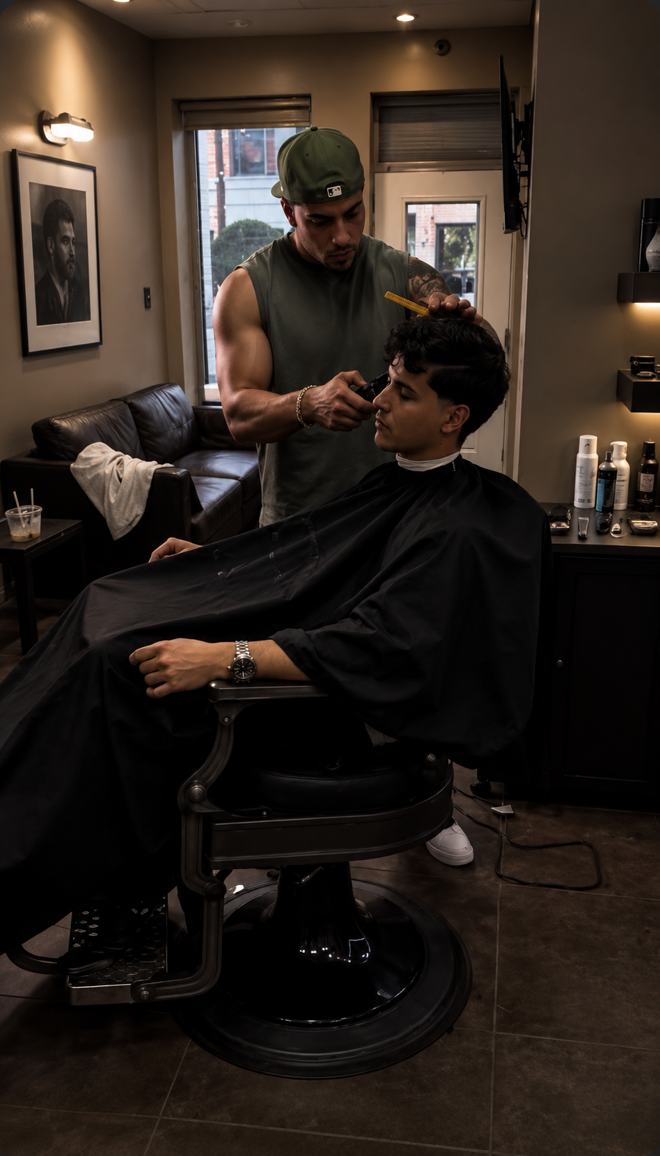 Young client getting a precision cut at Bona Fide